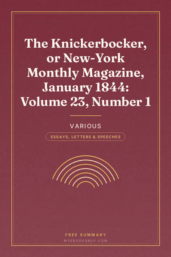 Cover of The Knickerbocker, or New-York Monthly Magazine, January 1844: Volume 23, Number 1