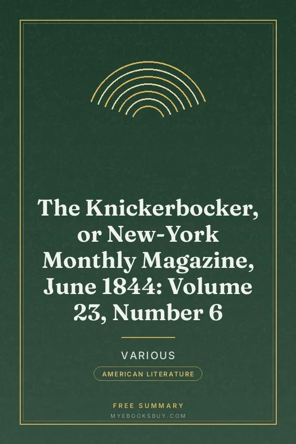 Cover of The Knickerbocker, or New-York Monthly Magazine, June 1844: Volume 23, Number 6