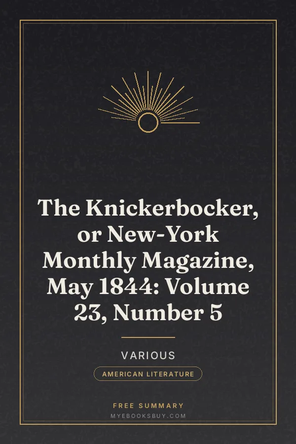Cover of The Knickerbocker, or New-York Monthly Magazine, May 1844: Volume 23, Number 5
