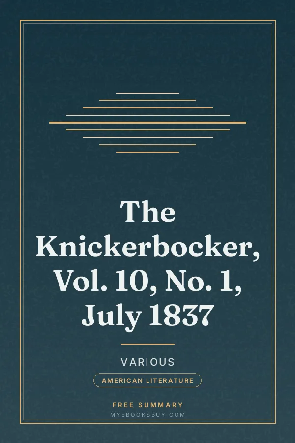 Cover of The Knickerbocker, Vol. 10, No. 1, July 1837