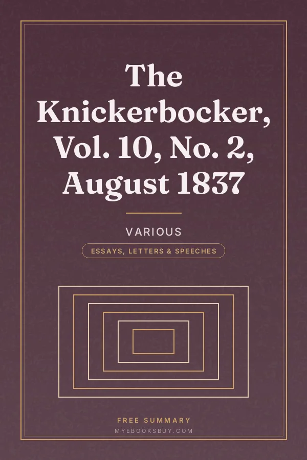 Cover of The Knickerbocker, Vol. 10, No. 2, August 1837