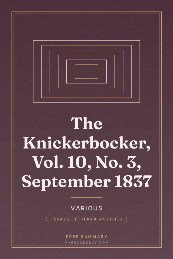 Cover of The Knickerbocker, Vol. 10, No. 3, September 1837
