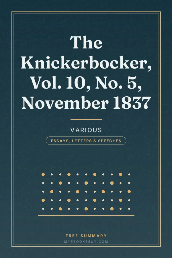 Cover of The Knickerbocker, Vol. 10, No. 5, November 1837