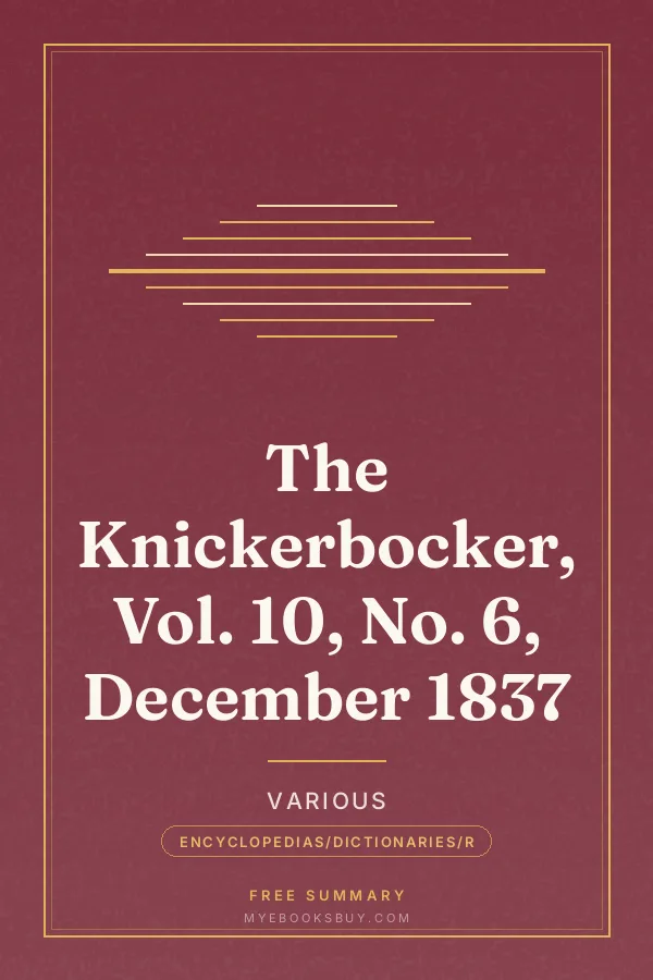 Cover of The Knickerbocker, Vol. 10, No. 6, December 1837