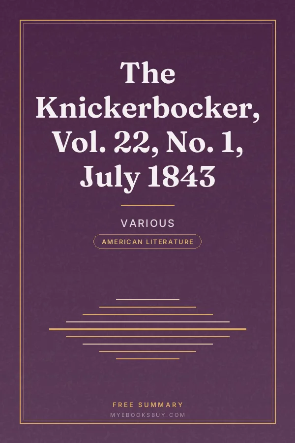 Cover of The Knickerbocker, Vol. 22, No. 1, July 1843