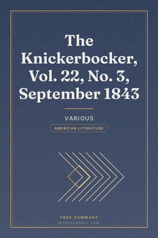 Cover of The Knickerbocker, Vol. 22, No. 3, September 1843