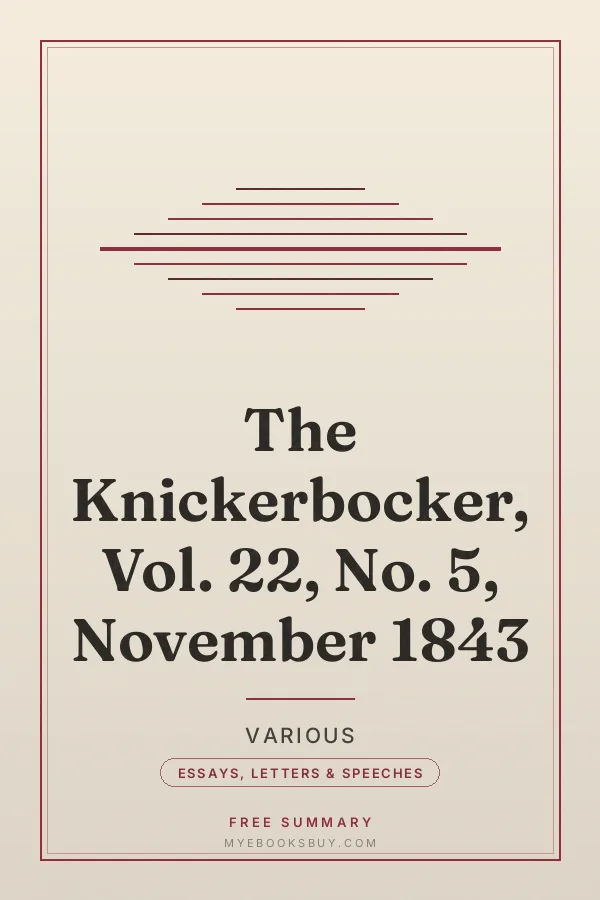 Cover of The Knickerbocker, Vol. 22, No. 5, November 1843