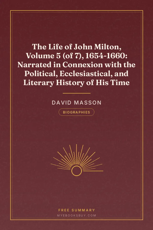 Cover of The Life of John Milton, Volume 5 (of 7), 1654-1660: Narrated in Connexion with the Political, Ecclesiastical, and Literary History of His Time