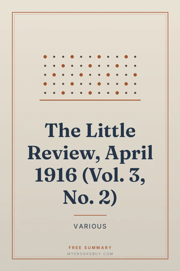 Cover of The Little Review, April 1916 (Vol. 3, No. 2)