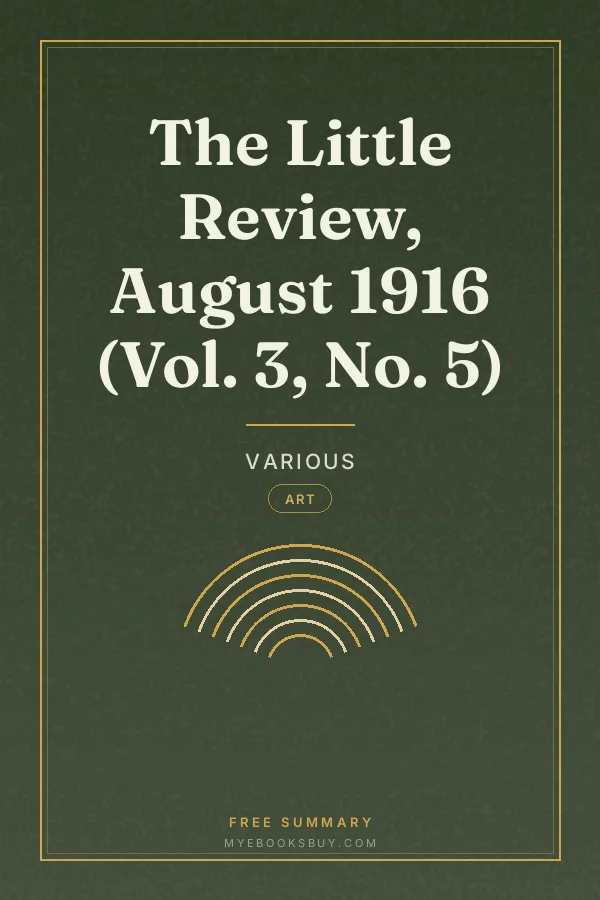 Cover of The Little Review, August 1916 (Vol. 3, No. 5)