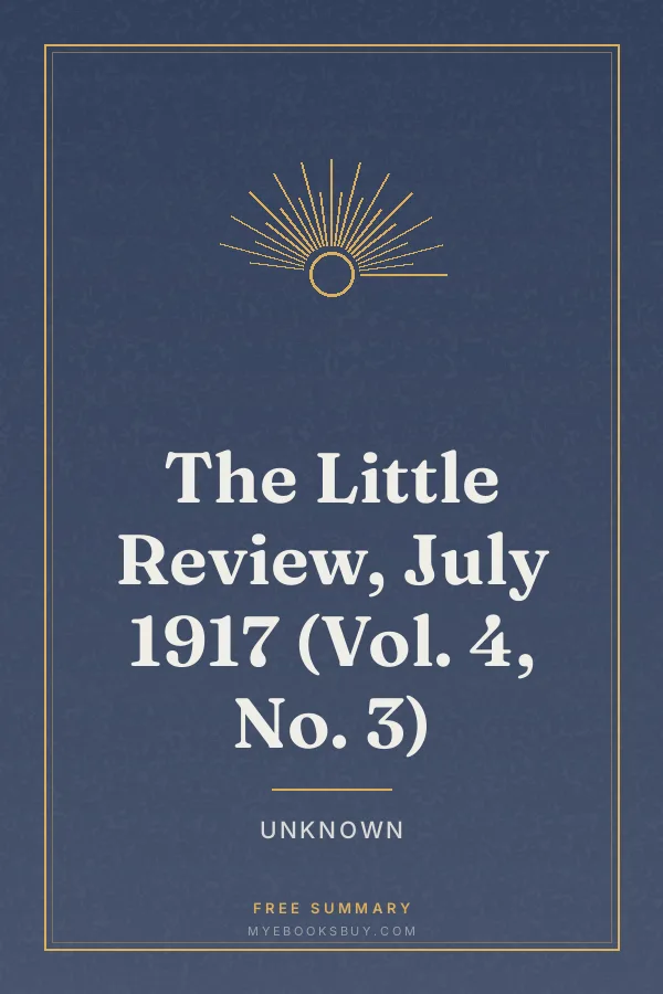 Cover of The Little Review, July 1917 (Vol. 4, No. 3)