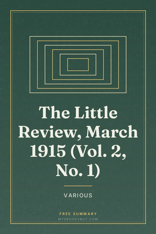 Cover of The Little Review, March 1915 (Vol. 2, No. 1)