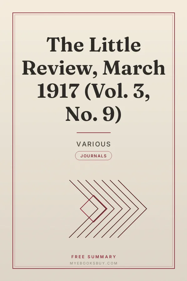 Cover of The Little Review, March 1917 (Vol. 3, No. 9)