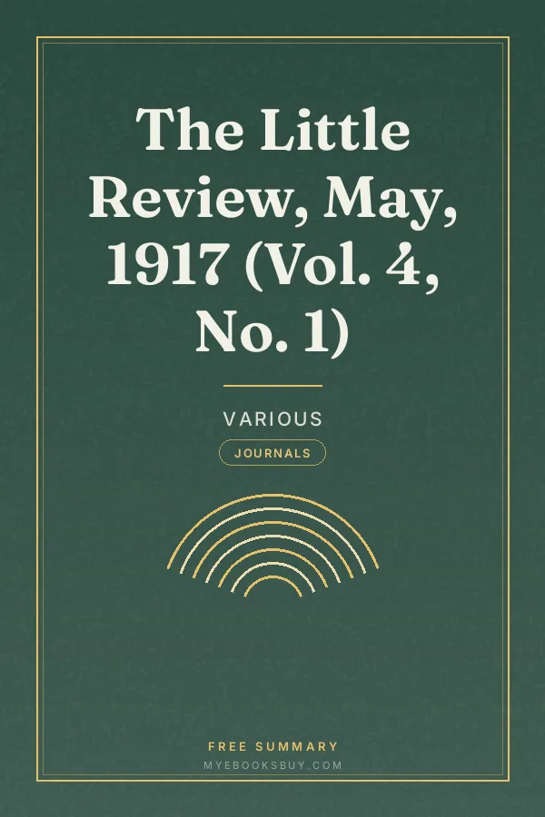 Cover of The Little Review, May, 1917 (Vol. 4, No. 1)