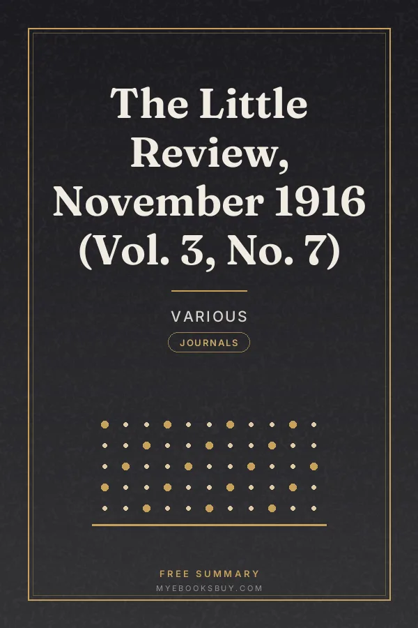 Cover of The Little Review, November 1916 (Vol. 3, No. 7)