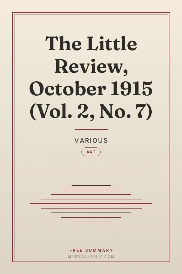 Cover of The Little Review, October 1915 (Vol. 2, No. 7)