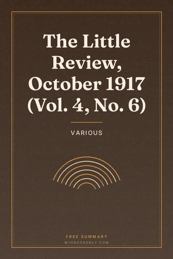 Cover of The Little Review, October 1917 (Vol. 4, No. 6)