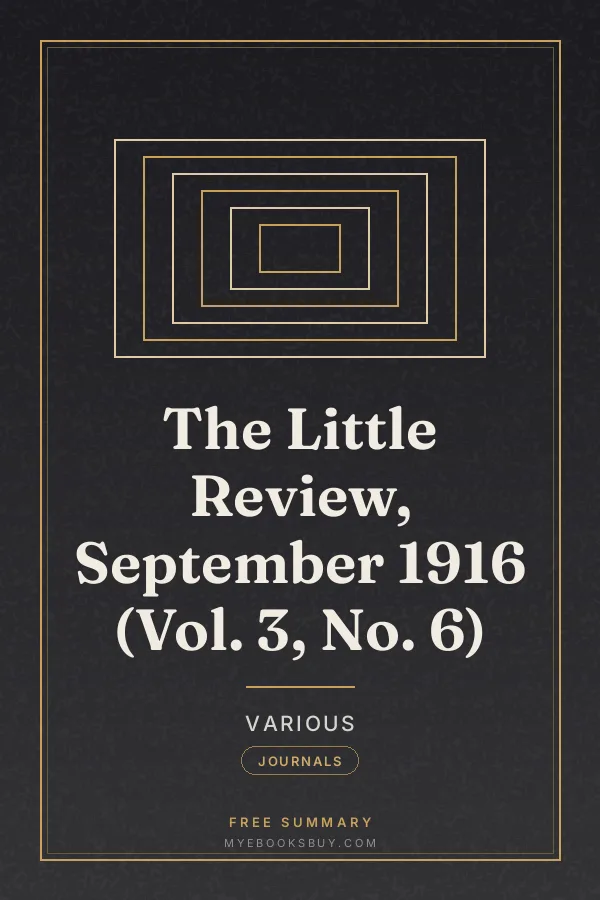 Cover of The Little Review, September 1916 (Vol. 3, No. 6)