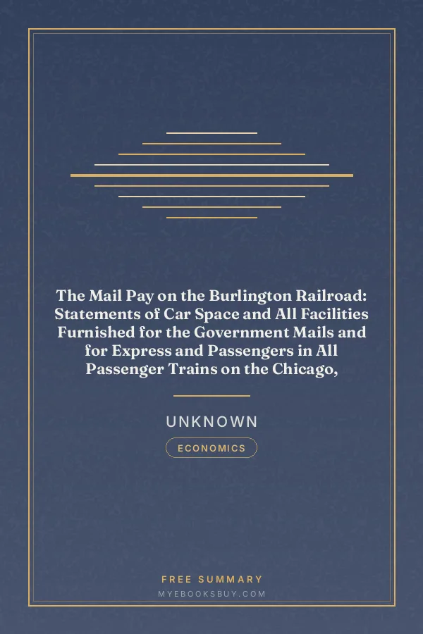 Cover of The Mail Pay on the Burlington Railroad: Statements of Car Space and All Facilities Furnished for the Government Mails and for Express and Passengers in All Passenger Trains on the Chicago, Burlington and Quincy Railroad