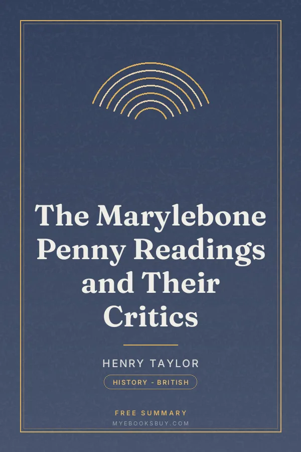 Cover of The Marylebone Penny Readings and Their Critics