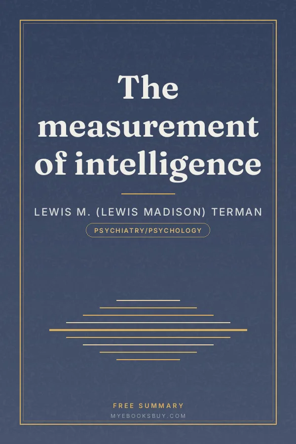 Cover of The measurement of intelligence
