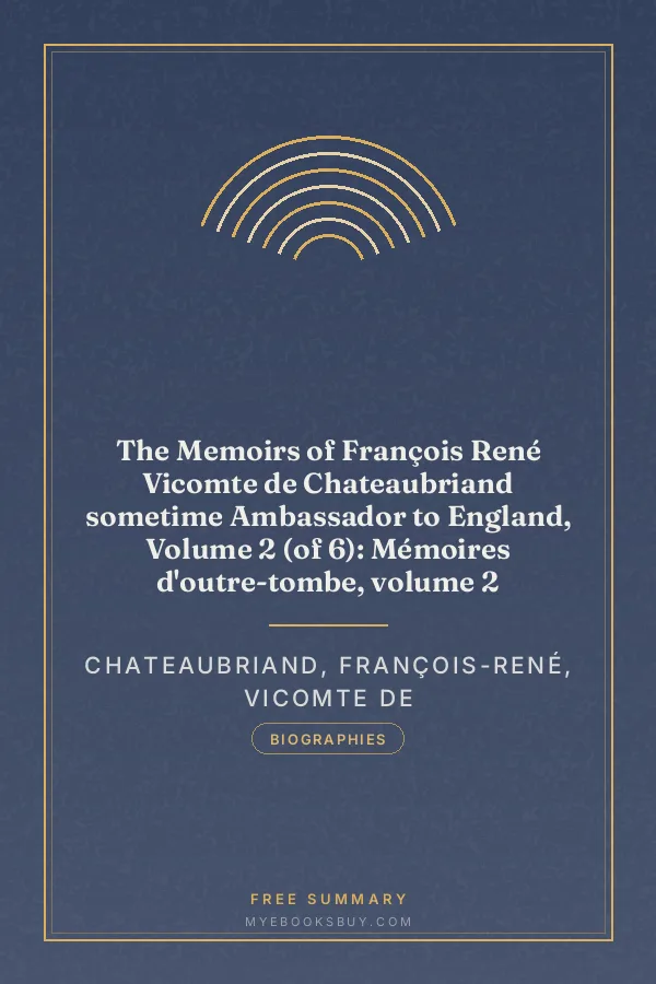 Cover of The Memoirs of François René Vicomte de Chateaubriand sometime Ambassador to England, Volume 2 (of 6): Mémoires d'outre-tombe, volume 2