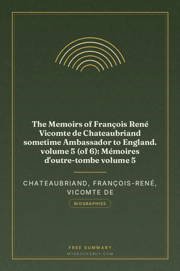 Cover of The Memoirs of François René Vicomte de Chateaubriand sometime Ambassador to England. volume 5 (of 6): Mémoires d'outre-tombe volume 5