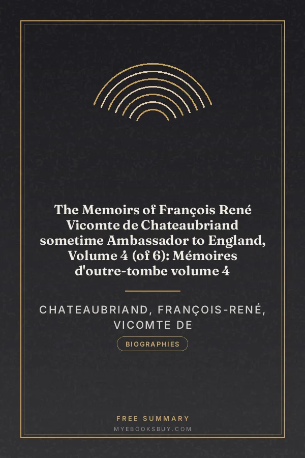 Cover of The Memoirs of François René Vicomte de Chateaubriand sometime Ambassador to England, Volume 4 (of 6): Mémoires d'outre-tombe volume 4
