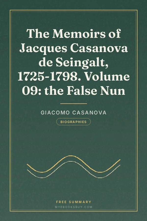 Cover of The Memoirs of Jacques Casanova de Seingalt, 1725-1798. Volume 09: the False Nun