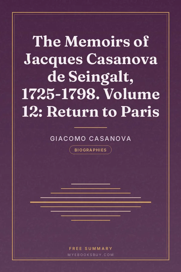 Cover of The Memoirs of Jacques Casanova de Seingalt, 1725-1798. Volume 12: Return to Paris