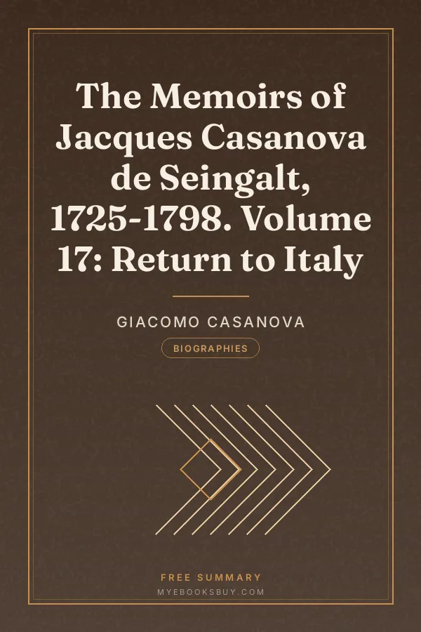 Cover of The Memoirs of Jacques Casanova de Seingalt, 1725-1798. Volume 17: Return to Italy
