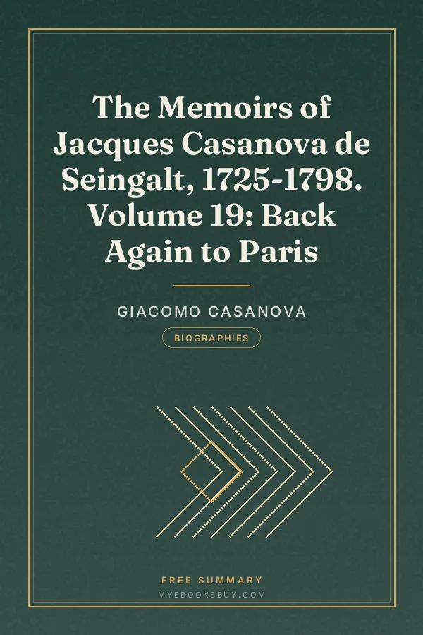 Cover of The Memoirs of Jacques Casanova de Seingalt, 1725-1798. Volume 19: Back Again to Paris