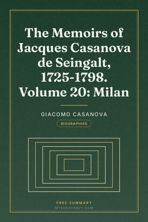Cover of The Memoirs of Jacques Casanova de Seingalt, 1725-1798. Volume 20: Milan