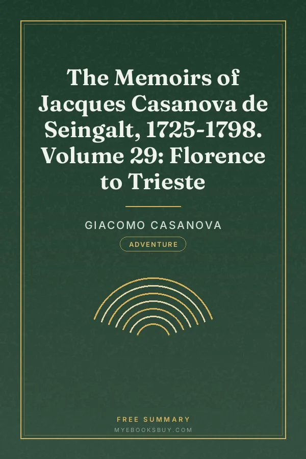 Cover of The Memoirs of Jacques Casanova de Seingalt, 1725-1798. Volume 29: Florence to Trieste