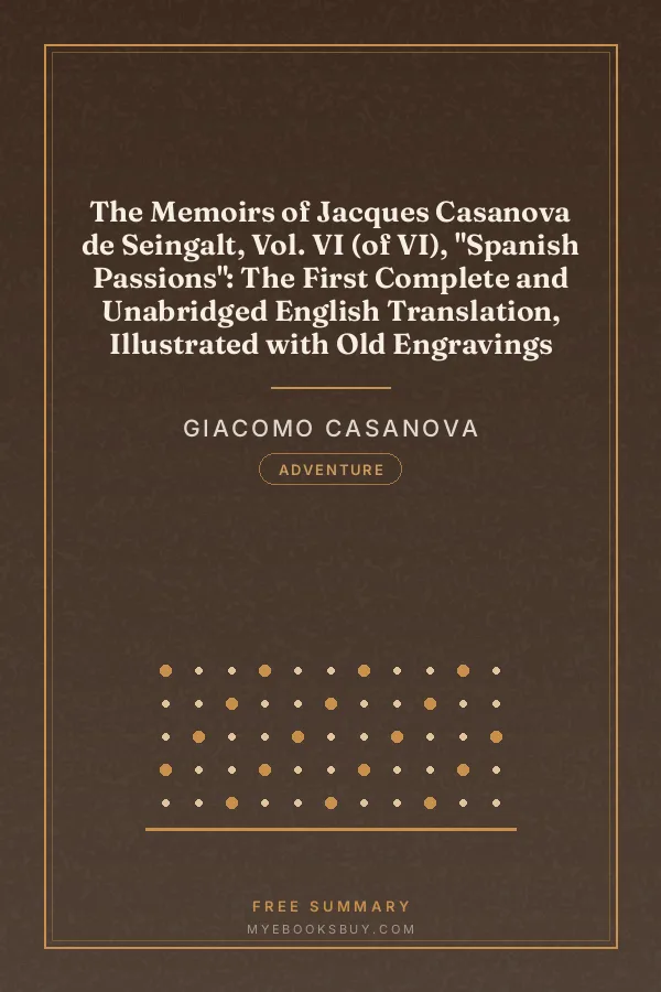 Cover of The Memoirs of Jacques Casanova de Seingalt, Vol. VI (of VI), "Spanish Passions": The First Complete and Unabridged English Translation, Illustrated with Old Engravings