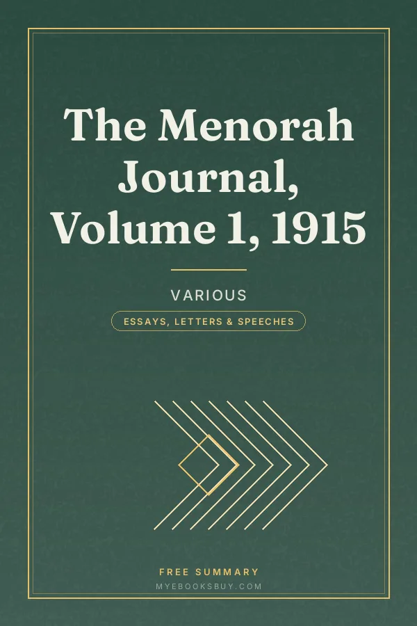 Cover of The Menorah Journal, Volume 1, 1915
