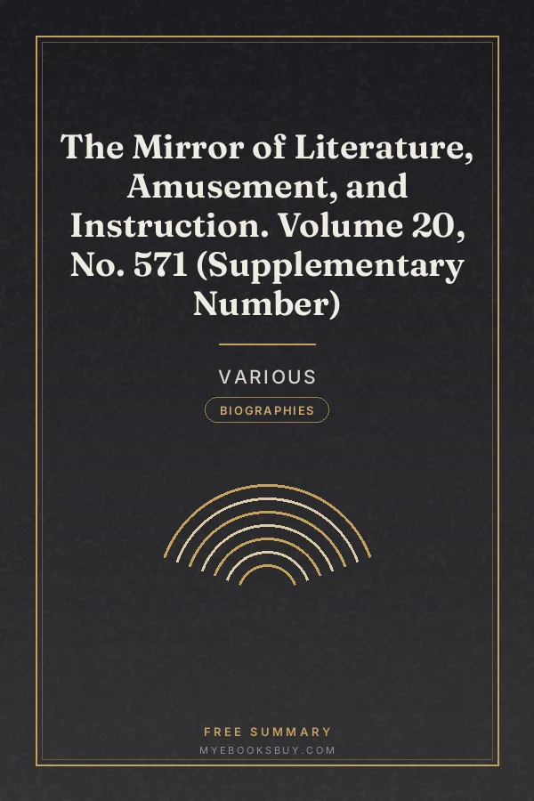 Cover of The Mirror of Literature, Amusement, and Instruction. Volume 20, No. 571 (Supplementary Number)
