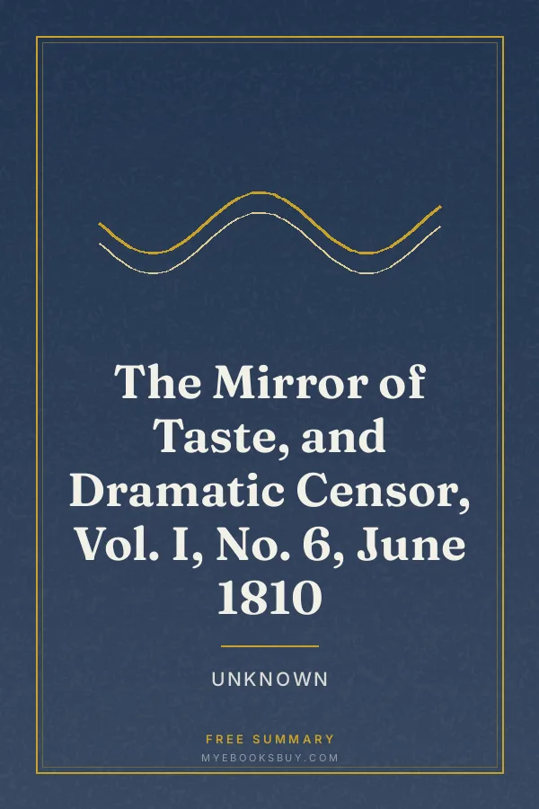 Cover of The Mirror of Taste, and Dramatic Censor, Vol. I, No. 6, June 1810