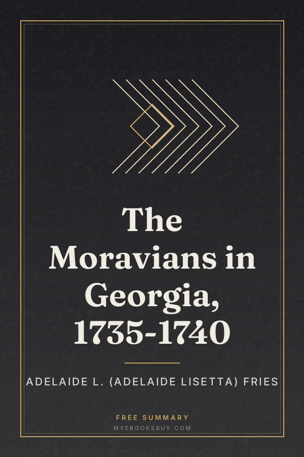 Cover of The Moravians in Georgia, 1735-1740