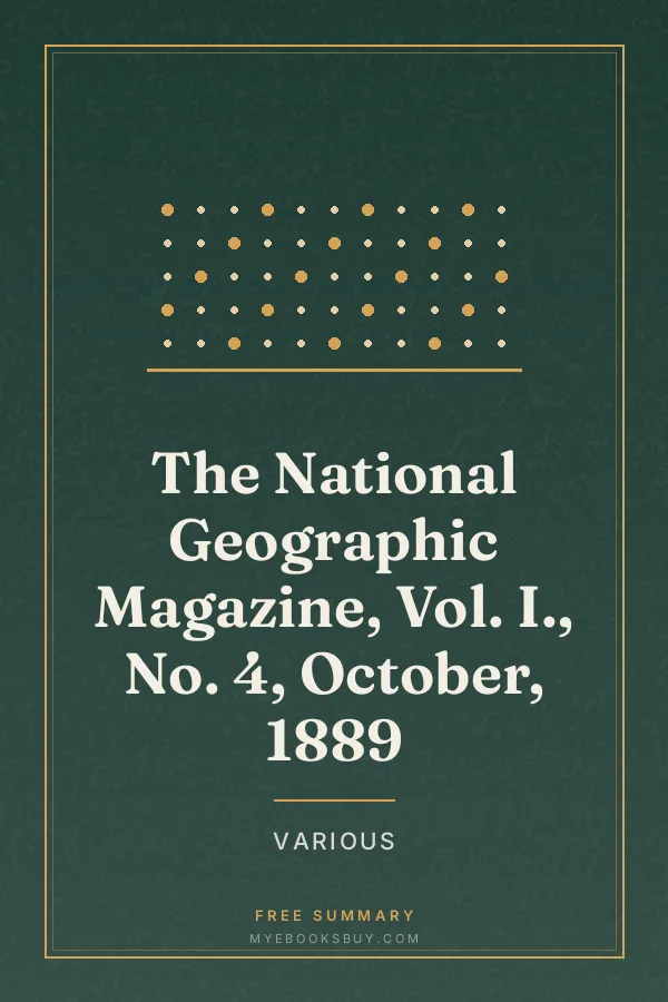 Cover of The National Geographic Magazine, Vol. I., No. 4, October, 1889