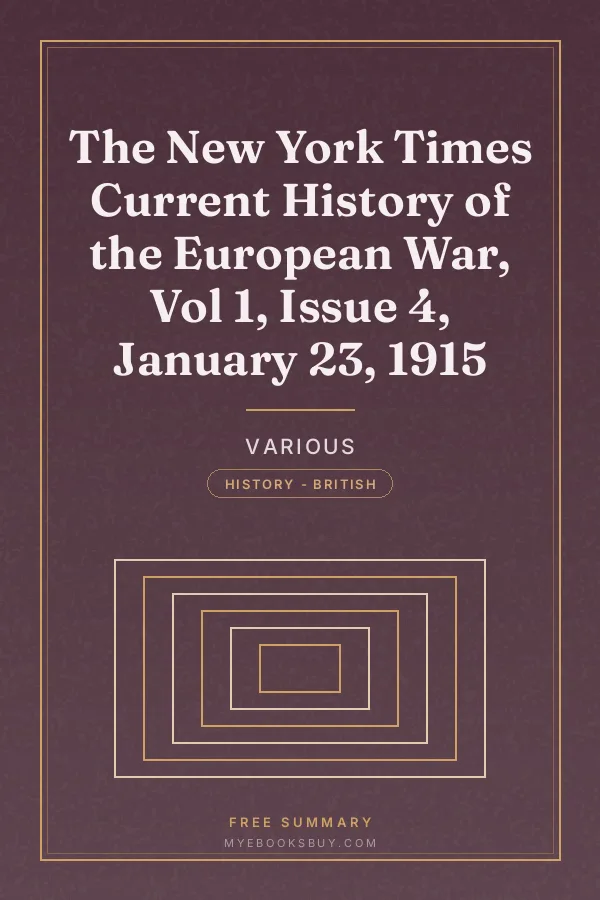 Cover of The New York Times Current History of the European War, Vol 1, Issue 4, January 23, 1915