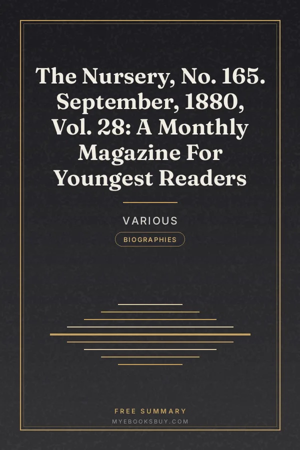 Cover of The Nursery, No. 165. September, 1880, Vol. 28: A Monthly Magazine For Youngest Readers