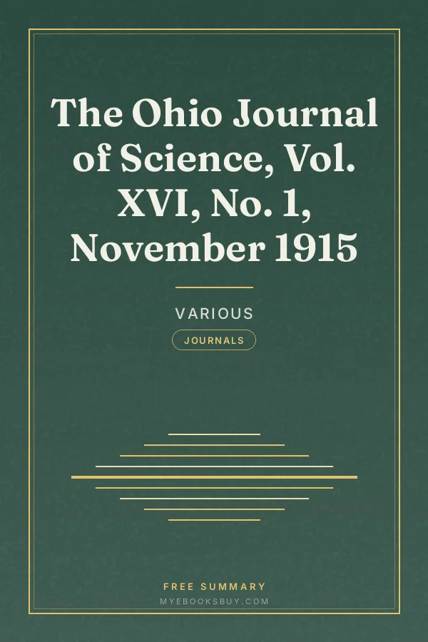 Cover of The Ohio Journal of Science, Vol. XVI, No. 1, November 1915