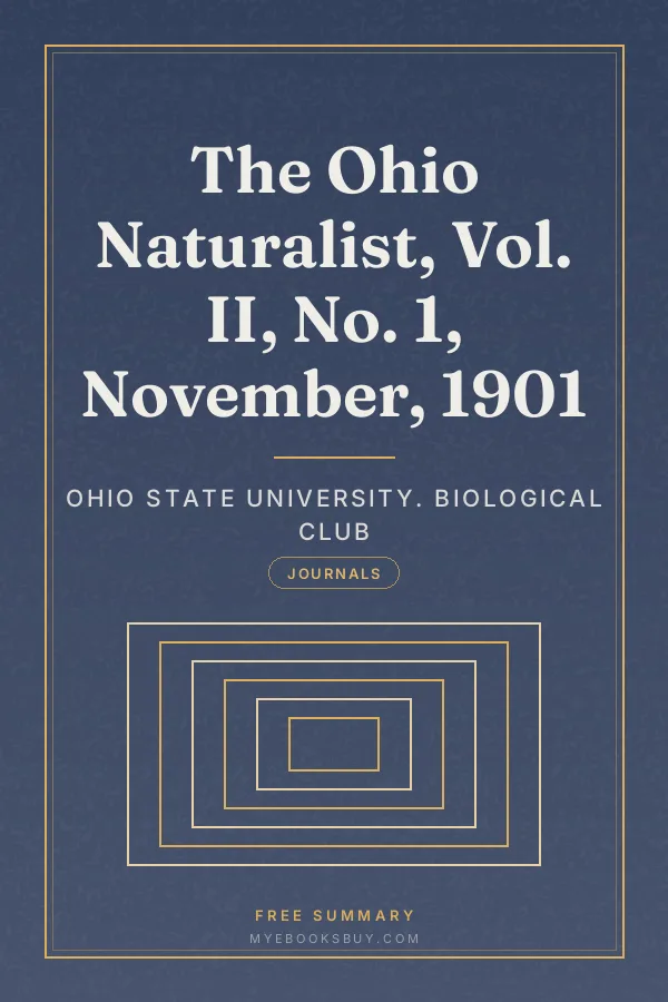 Cover of The Ohio Naturalist, Vol. II, No. 1, November, 1901