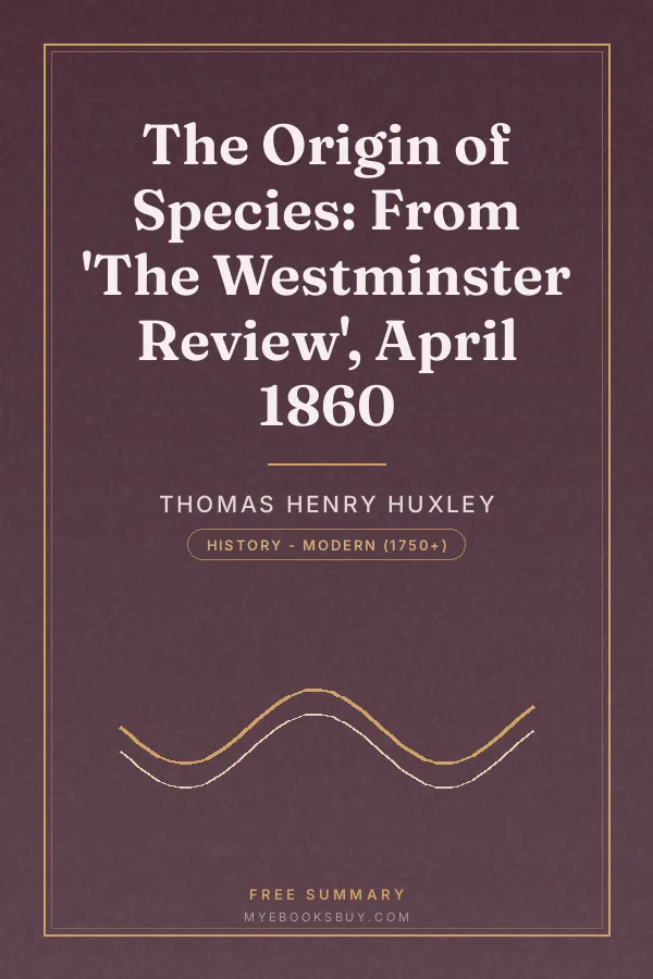 Cover of The Origin of Species: From 'The Westminster Review', April 1860