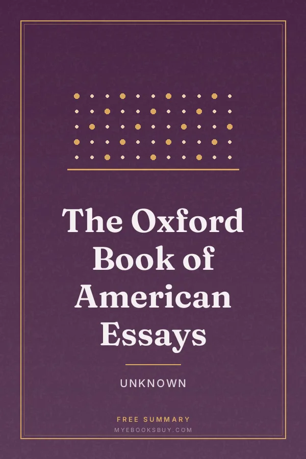 Cover of The Oxford Book of American Essays