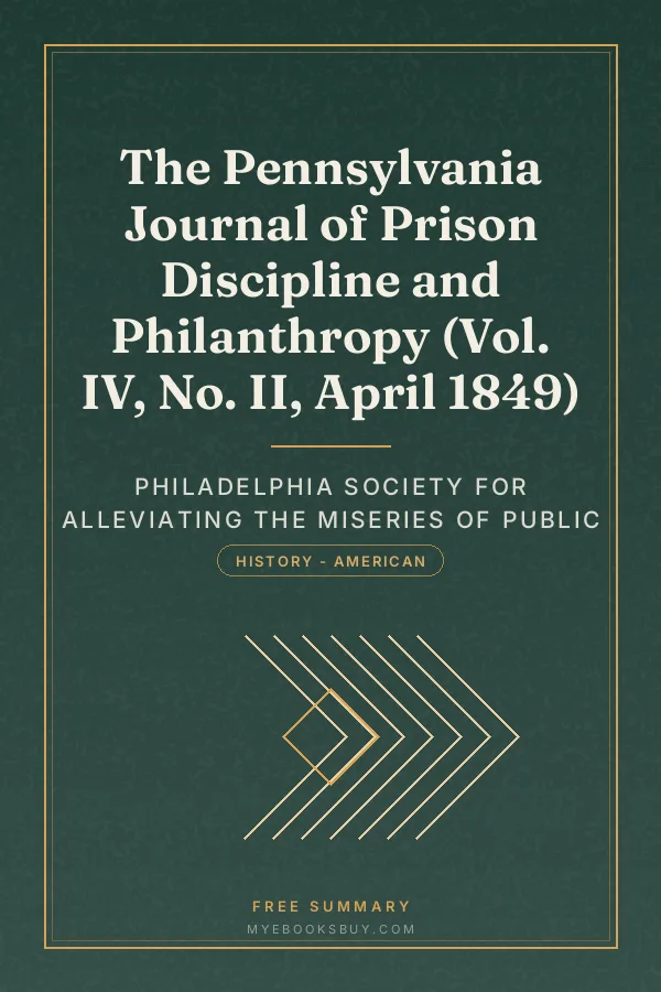 Cover of The Pennsylvania Journal of Prison Discipline and Philanthropy (Vol. IV, No. II, April 1849)