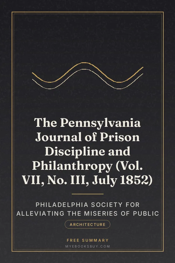 Cover of The Pennsylvania Journal of Prison Discipline and Philanthropy (Vol. VII, No. III, July 1852)