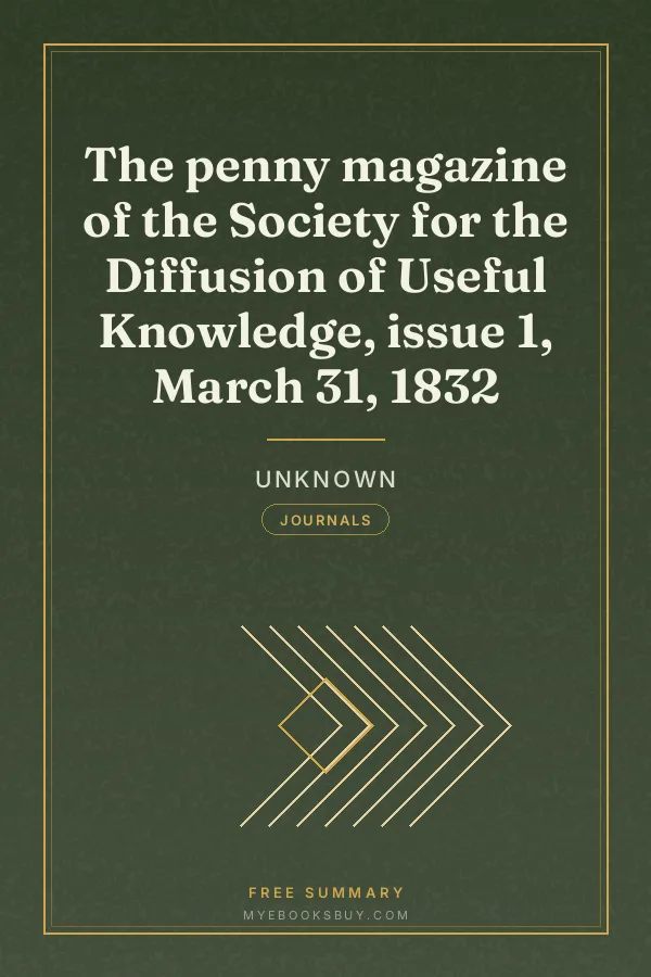 Cover of The penny magazine of the Society for the Diffusion of Useful Knowledge, issue 1, March 31, 1832