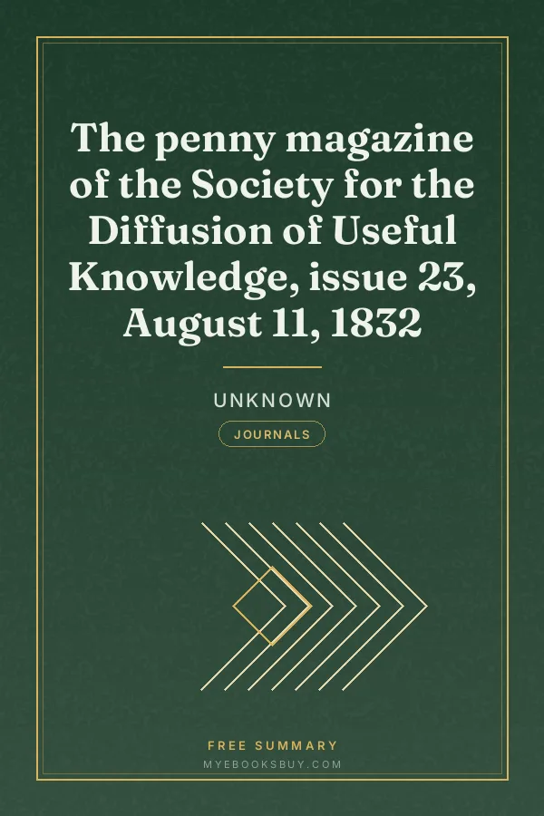 Cover of The penny magazine of the Society for the Diffusion of Useful Knowledge, issue 23, August 11, 1832